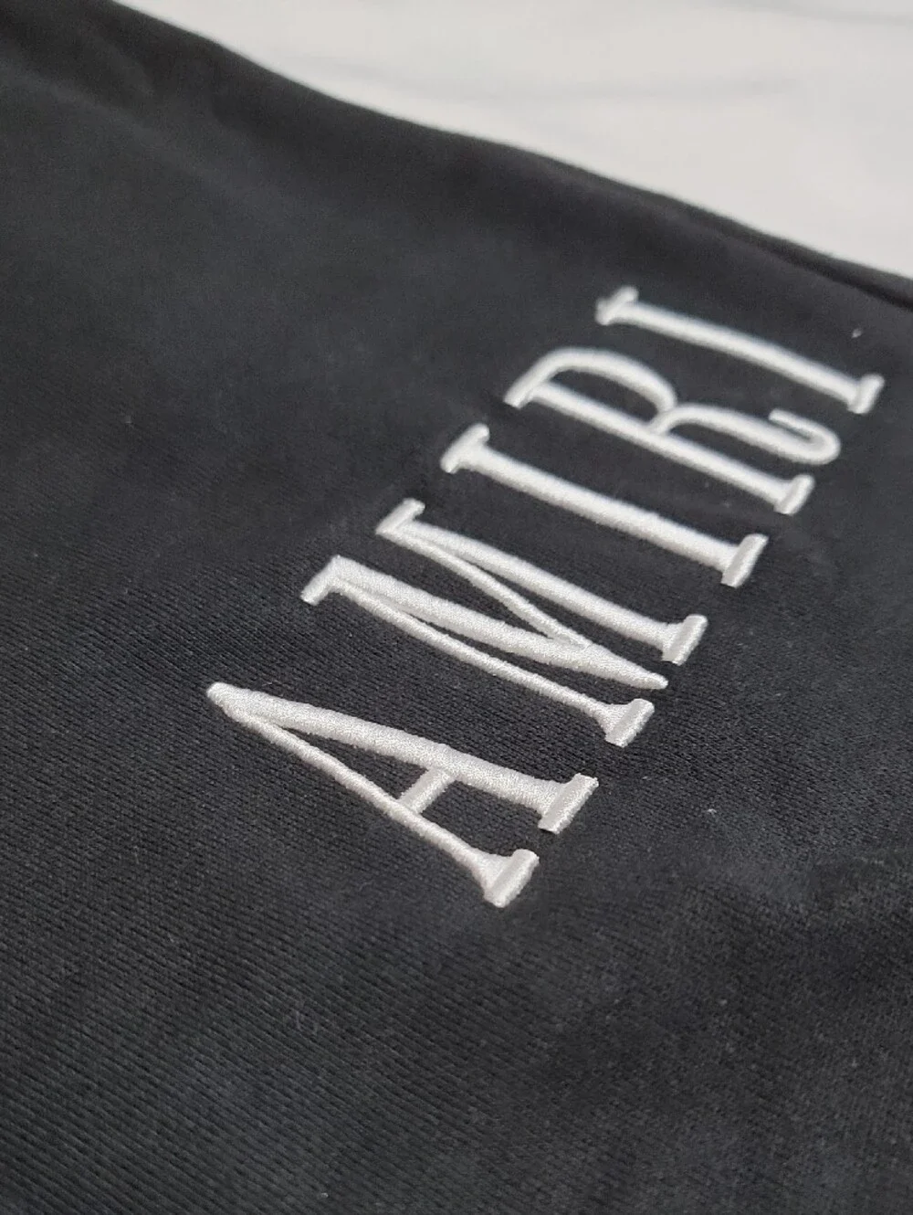 AMIRI Black Athletic Drawstring Shorts with White Logo